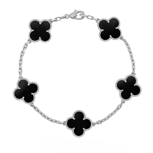 Bracciale con ciondoli | Argento/Nero