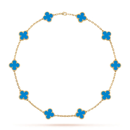 Charm Luxe Necklace | Gold/Blue