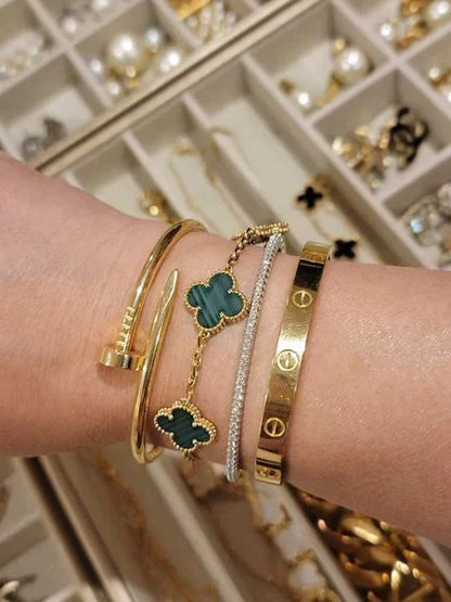 Bracciale con ciondoli | Oro/Verde