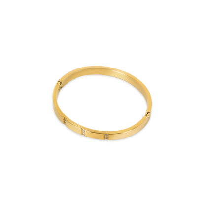 Bracciale rigido in pietra lineare - Oro