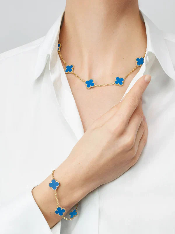 Collana Charm Luxe | Oro/Blu