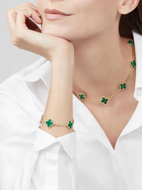 Collana Charm Luxe | Oro/Verde