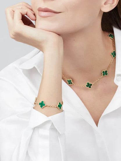 Collana Charm Luxe | Oro/Verde