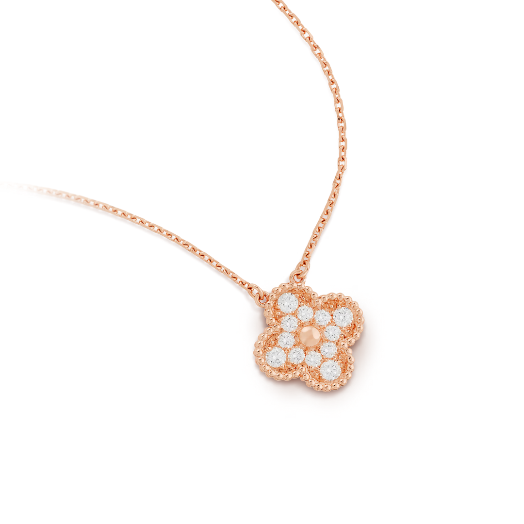 Charm Gem Necklace | Rose Gold