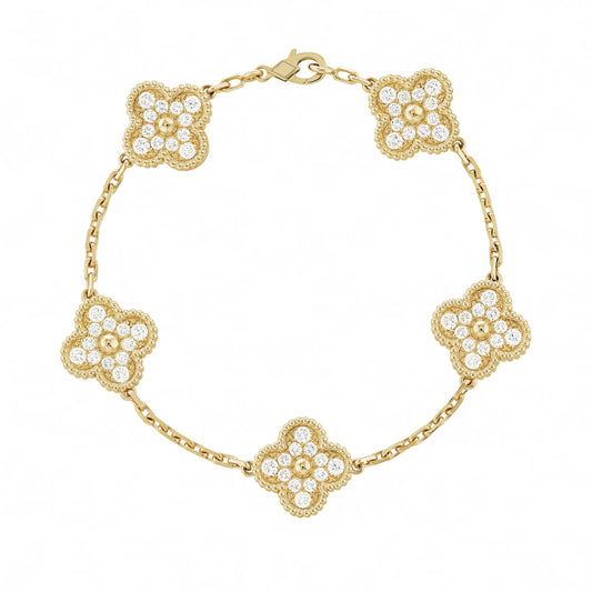 Charm Gem Bracelet | Gold