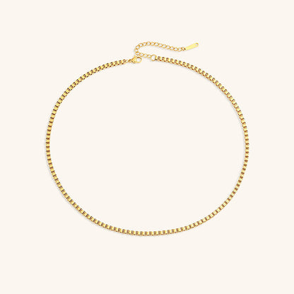 Danica Box Chain Gold Necklace