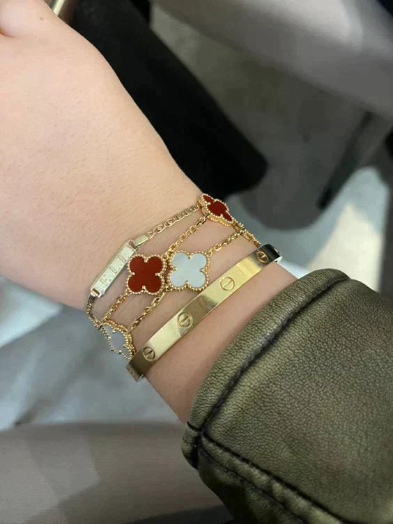 Bracciale con ciondoli | Oro/Rosso