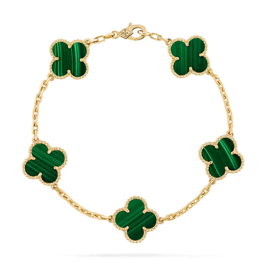 Bracciale con ciondoli | Oro/Verde