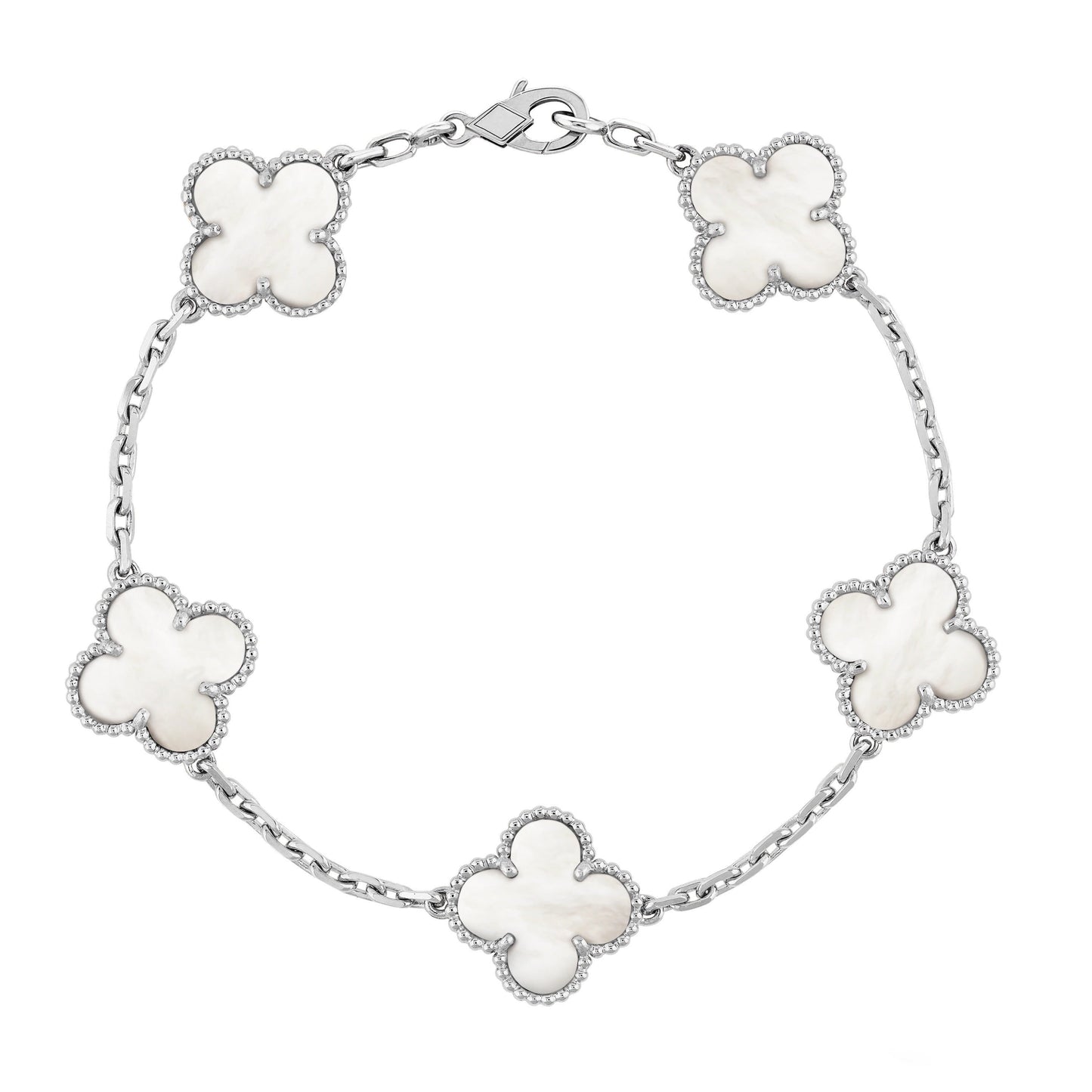 Bracciale con ciondoli | Argento/Bianco