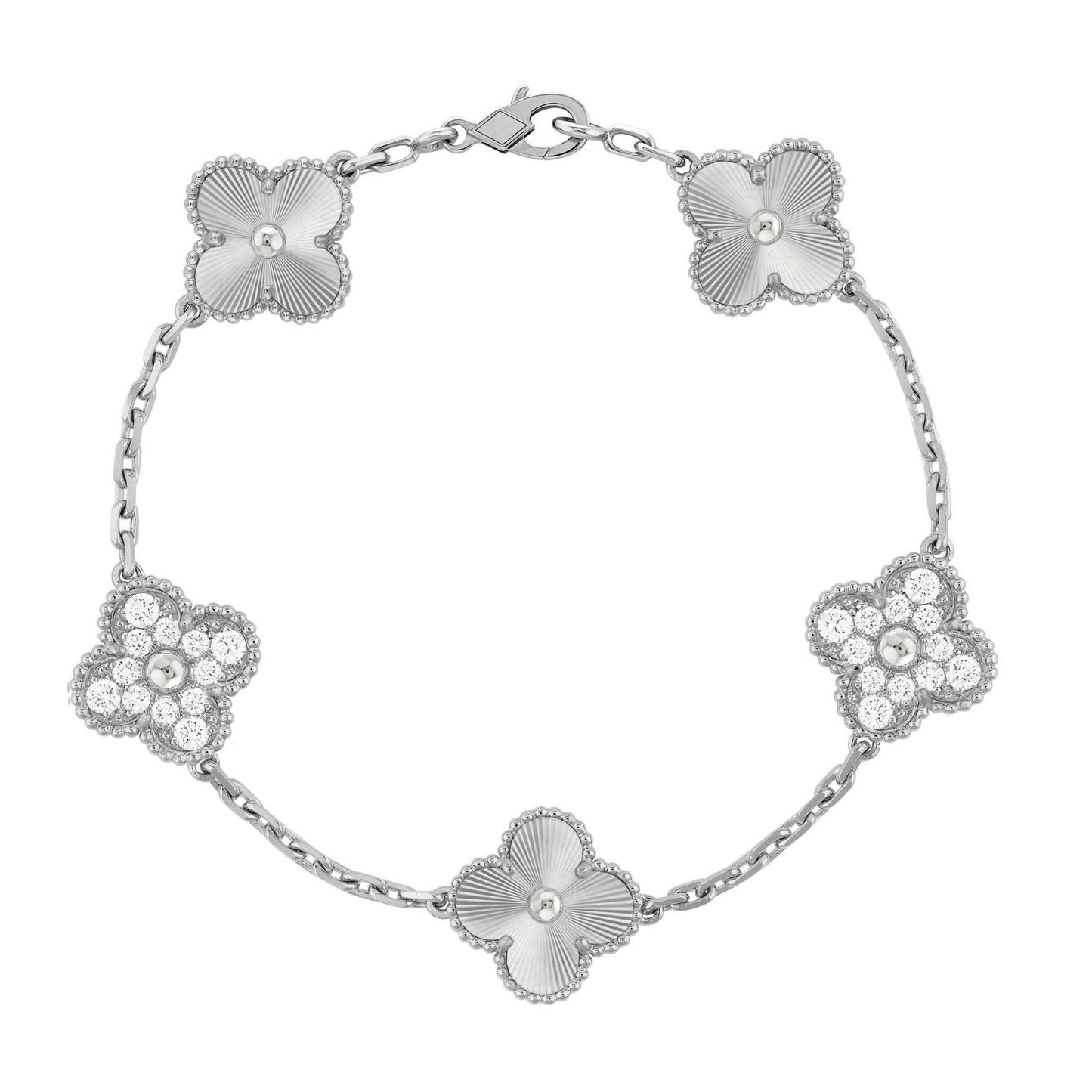 Charm Gem Motif Bracelet | Silver