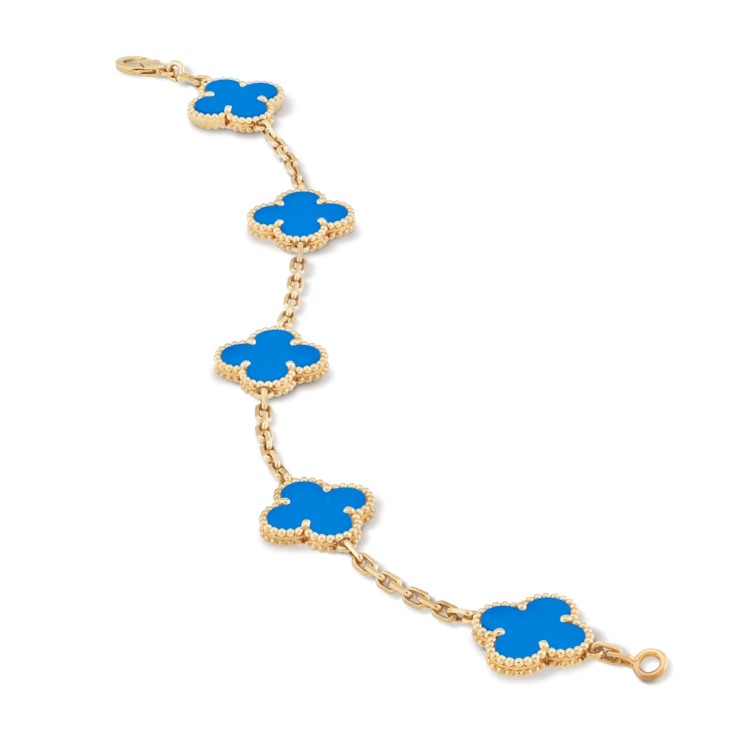 Bracciale con ciondoli | Oro/Blu