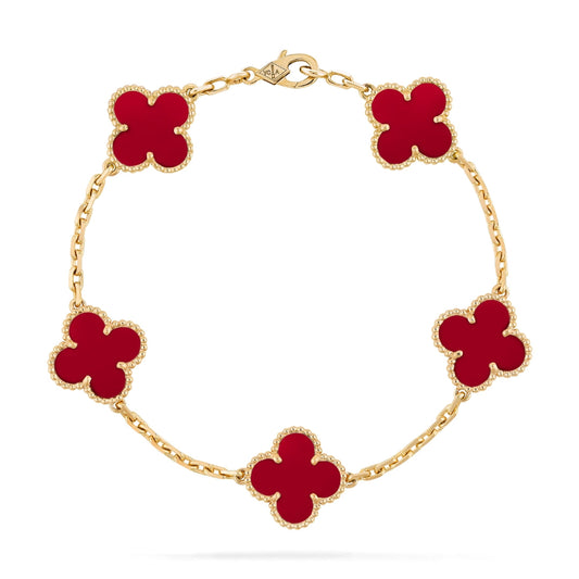 Bracciale con ciondoli | Oro/Rosso