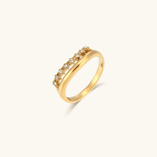 Anello Adeline Diamond Simulant Gold