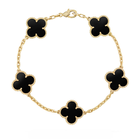 Bracciale con ciondoli | Oro/Nero