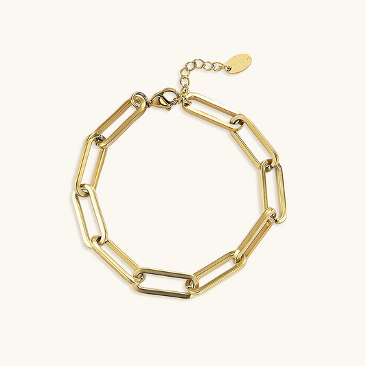 Bracciale a catena con clip placcato oro 18K - Oro