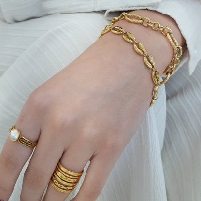 Shell Link Bracelet - Gold