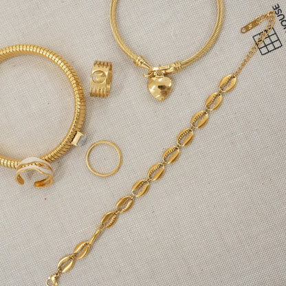 Bracciale a maglie di conchiglia - Oro