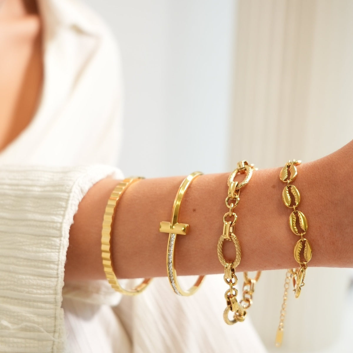 Shell Link Bracelet - Gold