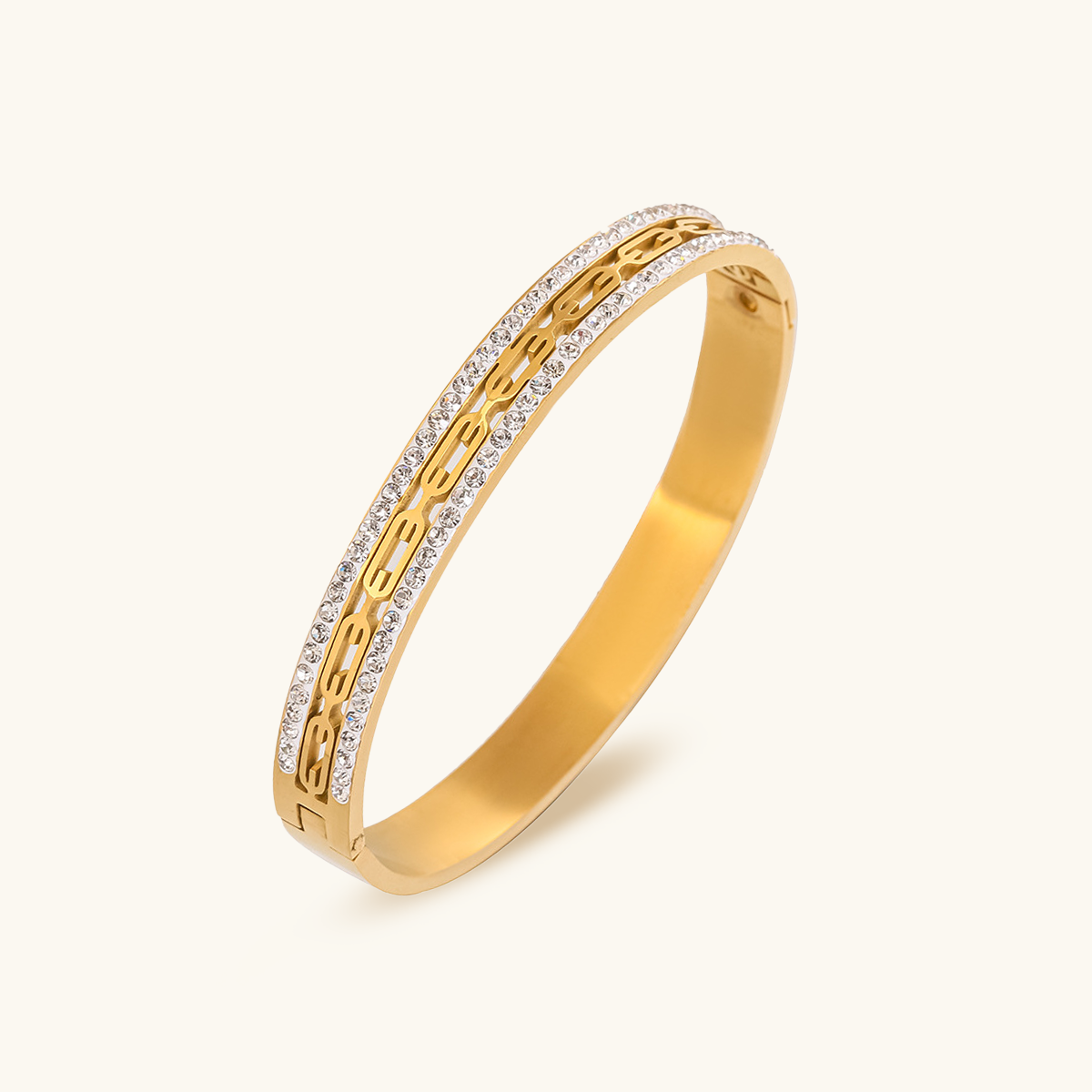 Ivy Stone Bangle Bracelet - Gold