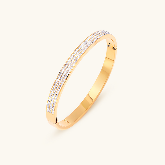 Luxe Stone Bangle Bracelet - Gold