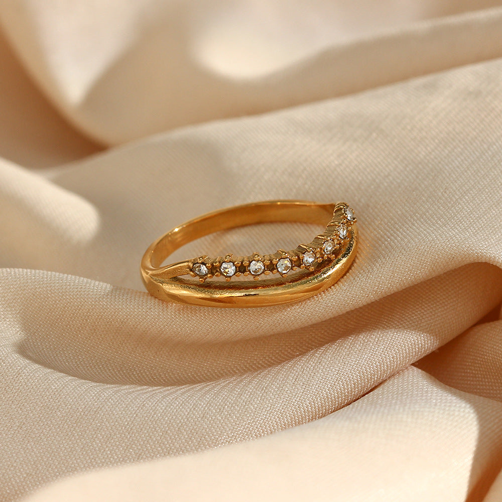 Anello Adeline Diamond Simulant Gold