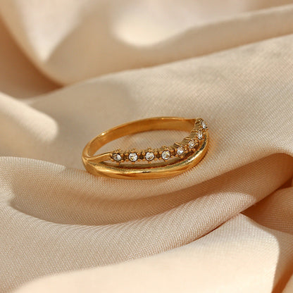 Anello Adeline Diamond Simulant Gold