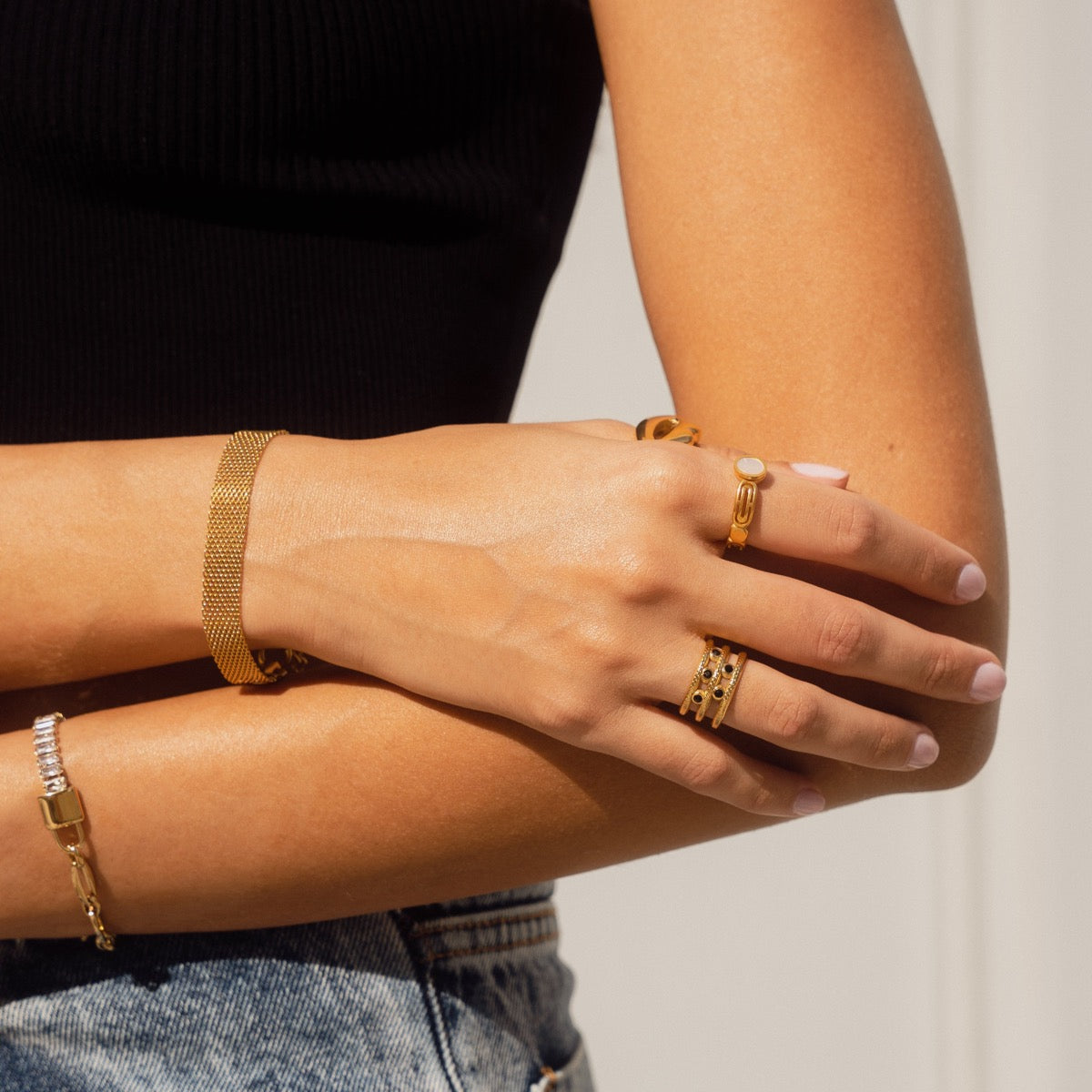 Bracciale con chiusura a maglie - Oro