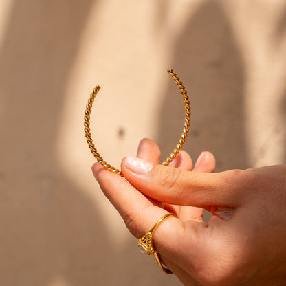 Spiral Bangle Bracelet - Gold