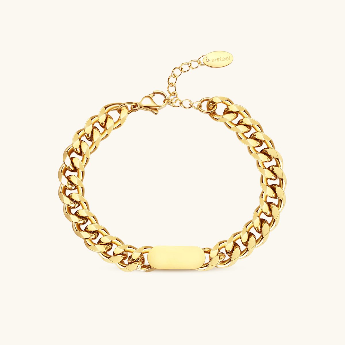 Bracciale a catena rettangolare - placcato oro 18K