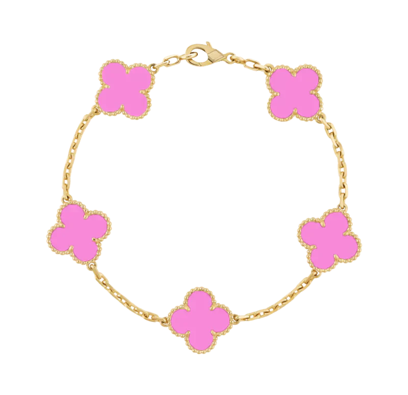 Bracciale con ciondoli | Oro/Rosa