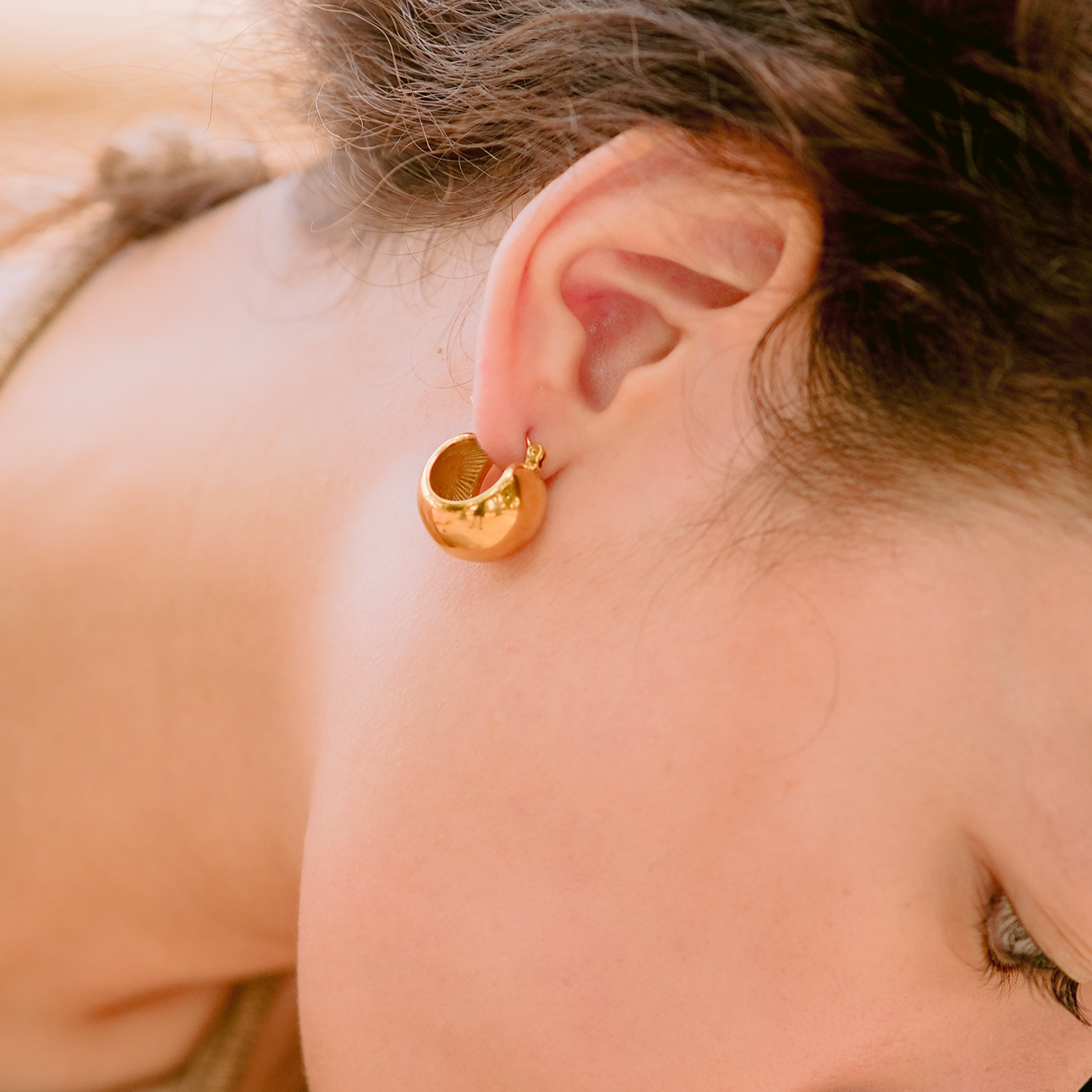 Sunna Gold Huggie Earrings