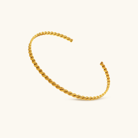 Spiral Bangle Bracelet - Gold