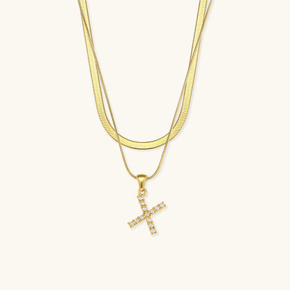 Fiona Layered Gold Initial Letter Necklace