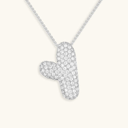 Collana con iniziale a bolla e diamanti