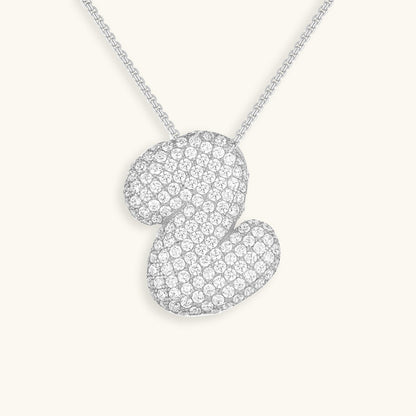 Bubble Initial Diamond Necklace